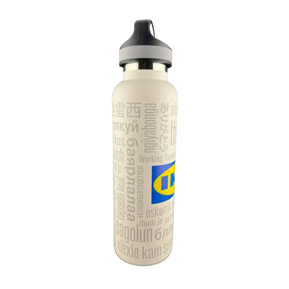 KEA Insulated Water Sports Bottle White with Silver Lettering 
